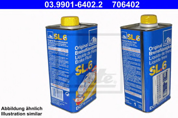 Тормозная жидкость ATE SL6 DOT4 ASR ESP 1L