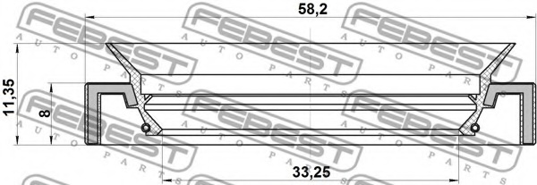 Сальник піввісі 33.25x58.2x8x11.35 Accord 03-08