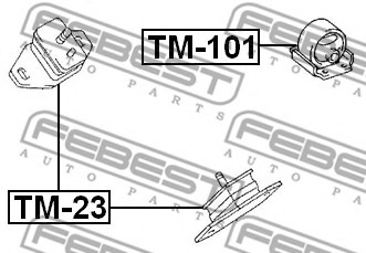Подушка двигуна перед. TOYOTA HIACE IV 2.4 D 89-04, LAND CRUISER 3.0 TD 93-