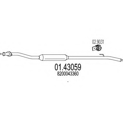 Глушник, середня частина Renault Symbol 1 1998-2008, Symbol 2 2008-2013