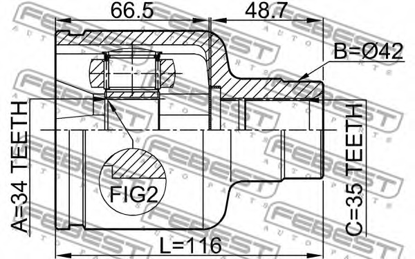 ШРКШ (ШРУС) внутрішній MONDEO III 2.0 16V TDDi TDCi Пр.