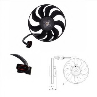 Вентилятор радіатора (електричний) VW Bora Golf Skoda Octavia 96-10